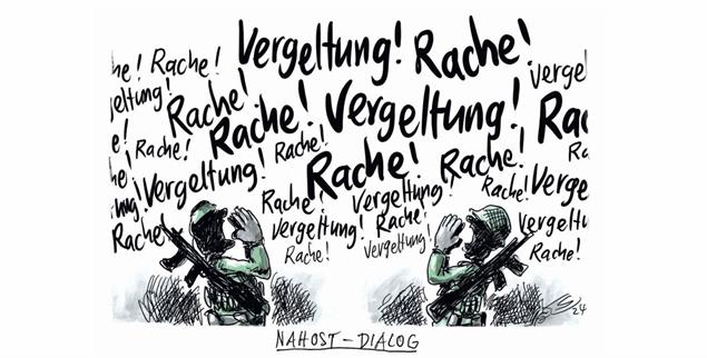 In Nahost geht der Kreislauf des Tötens immer weiter. (Zeichnung: Klaus Stuttmann)