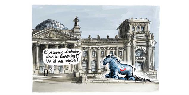  Es wird Zeit, dass wir lernen, diese Demokratie zu verteidigen. Auch gegen diejenigen, die sie am liebsten abwählen würden. (Zeichnung: Klaus Stuttmann)