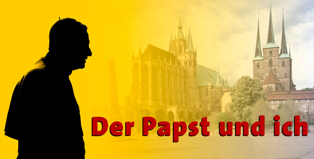 Papst Benedikt XVI. in Erfurt: Im evangelischen Augustinerkloster  lebte und arbeite einst Martin Luther. Am späten Nachmittag desselben Tages tauchte der Papst dann in eine sehr katholische Welt ein: in das Milieu des Eichsfelds (Bildmaterial: pa)