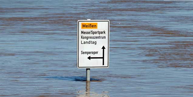 Land unter in Dresden: Als die Elbe im Juni 2013 über die Ufer trat, war das nicht das erste Mal. (Foto: PA/Frank)